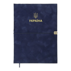 Щоденник датов. 2027 PATRIOT VELOUR, A4, синій, штучна шкіра