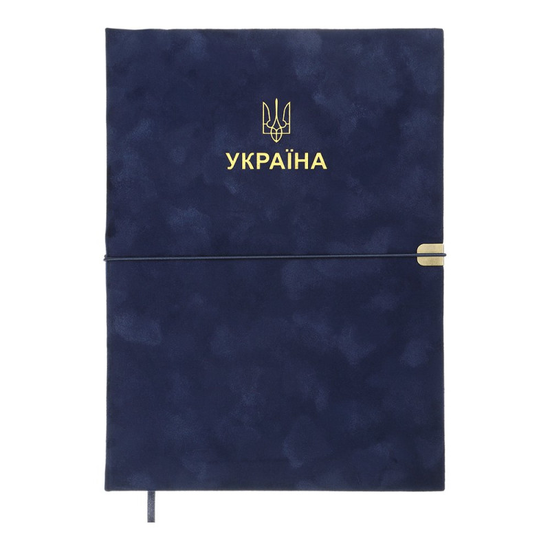 Щоденник датов. 2027 PATRIOT VELOUR, A4, синій, штучна шкіра