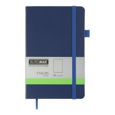 Книга записна ETALON 125*195, 96 арк., нелінований блок, обкл. штучна шкіра, синій