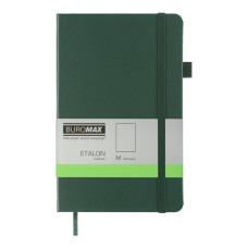 Книга записна ETALON 125*195, 96 арк., нелінований блок, обкл. штучна шкіра, зелений