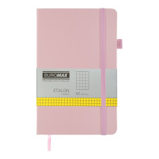 Книга записна ETALON 125*195, 96 арк., клітинка, обкл. штучна шкіра, рожевий