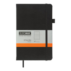 Книга записна ETALON 125*195, 96 арк., лінія, обкл. штучна шкіра, чорний