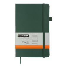 Книга записна ETALON 125*195, 96 арк., лінія, обкл. штучна шкіра, зелений