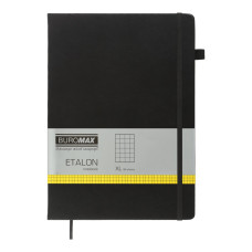 Книга записна ETALON 210*295, 96 арк., клітинка, обкл. штучна шкіра, чорний