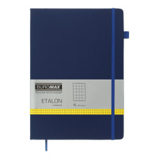 Книга записная ETALON 210*295, 96л., клетка, обложка искуственная кожа, синий