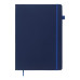 Книга записная ETALON 210*295, 96л., клетка, обложка искуственная кожа, синий