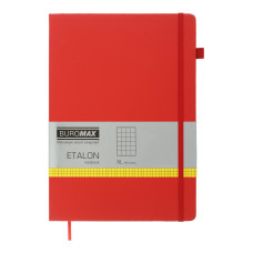 Книга записная ETALON 210*295, 96л., клетка, обложка искуственная кожа, красный