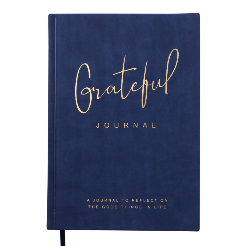 Блокнот діловий GRATEFUL А5, 96л, чистий, обкладинка штучна шкіра, синій