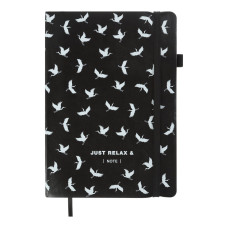 Блокнот діловий RELAX А5, 96арк., клітинка, обкладинка зі штучної шкіри, чорний.