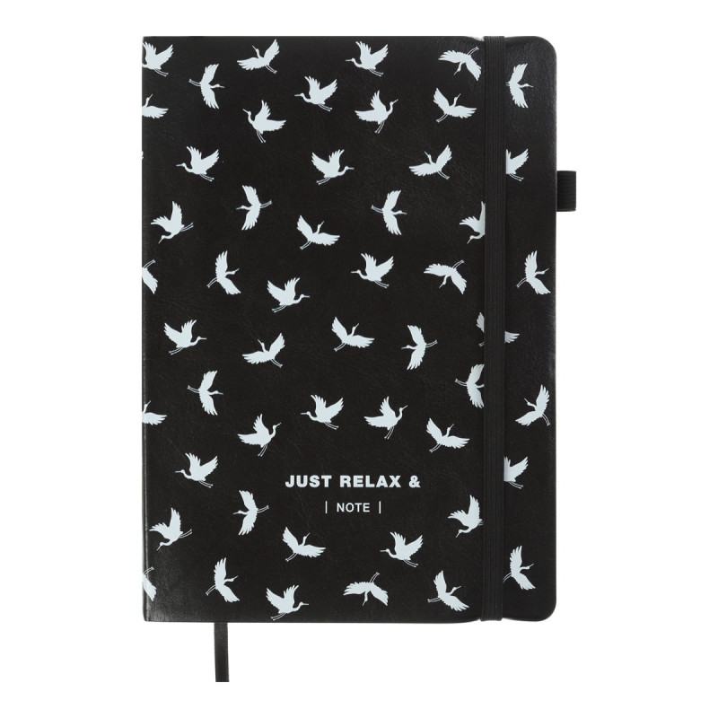 Блокнот діловий RELAX А5, 96арк., клітинка, обкладинка зі штучної шкіри, чорний.