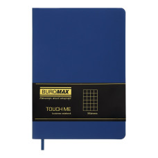 Блокнот діловий TOUCH ME А5, 96л, клітинка, обкладинка штучна шкіра, синій