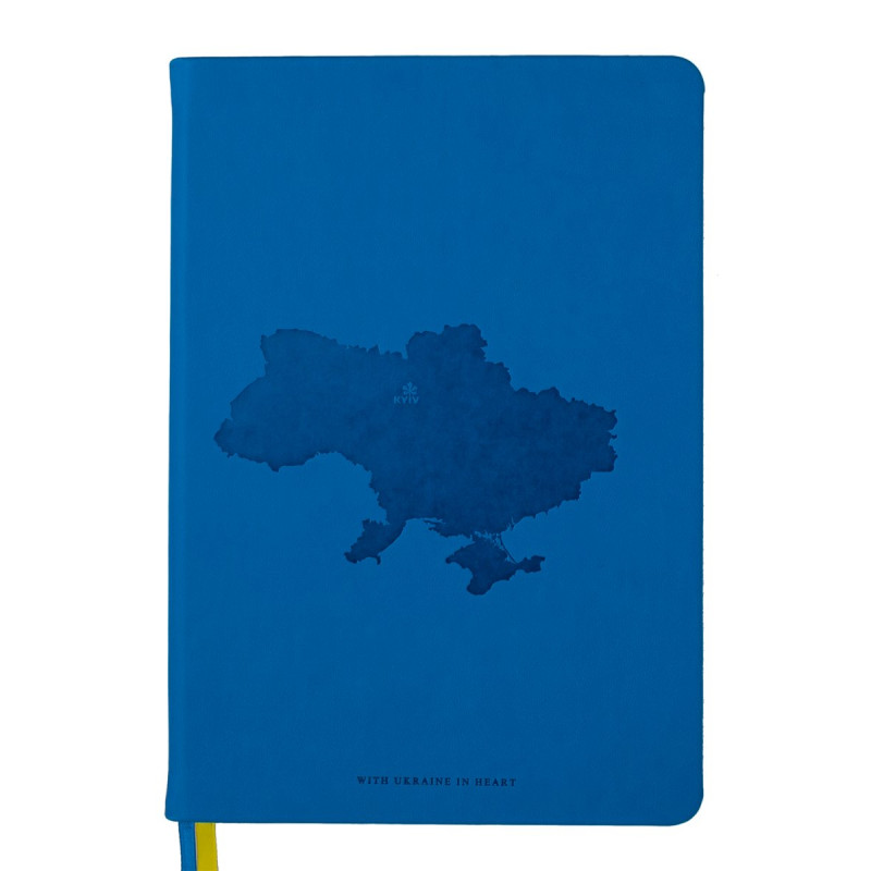 Блокнот діловий UKRAINE А5, 96 арк., клітинка, обкл. штучна шкіра, синій