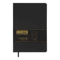 Блокнот діловий TOUCH ME А5, 96л, лінія, обкладинка штучна шкіра (без гумки), чорний
