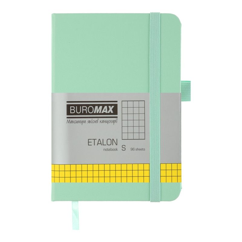 Книга записна ETALON 95*140, 96 арк., клітинка, обкл. штучна шкіра, м?ятний