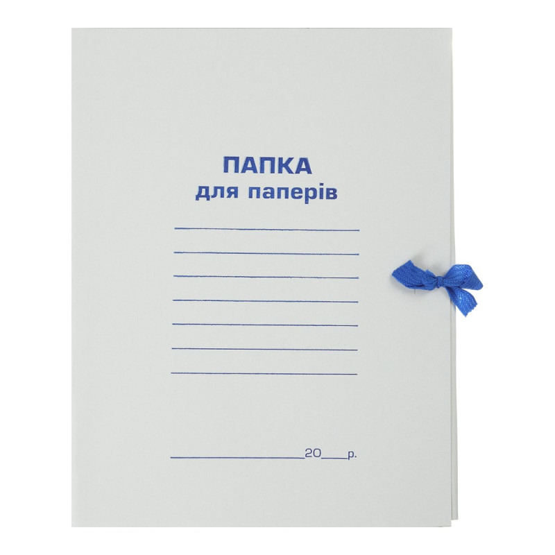 Папка на завязках А4, картон 0,41мм, цільнокроєна