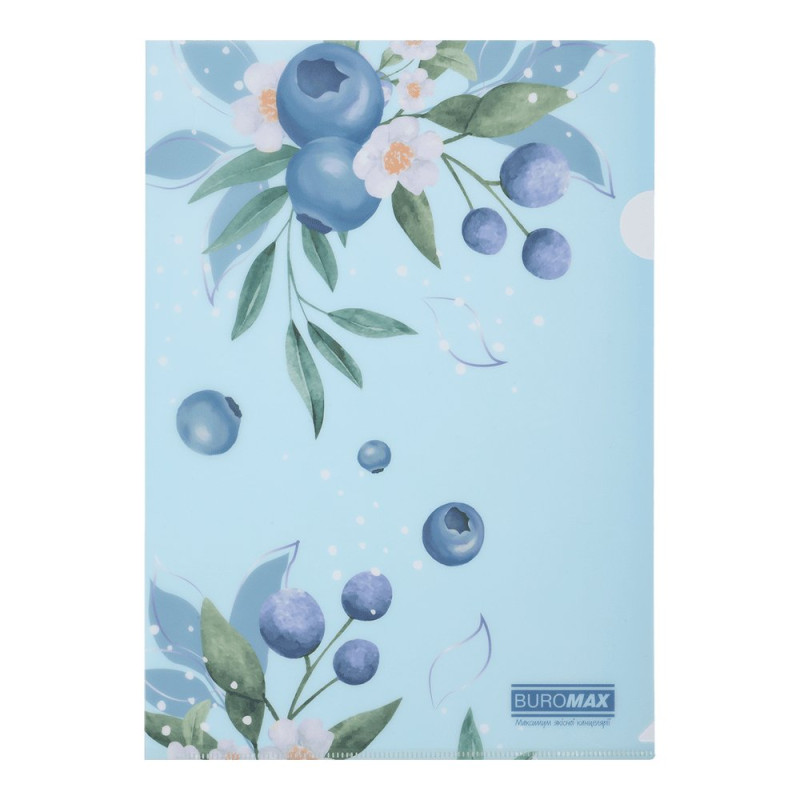 Папка-кутик А4, BLUEBERRY ARABESKI, напівпрозора, морська хвиля