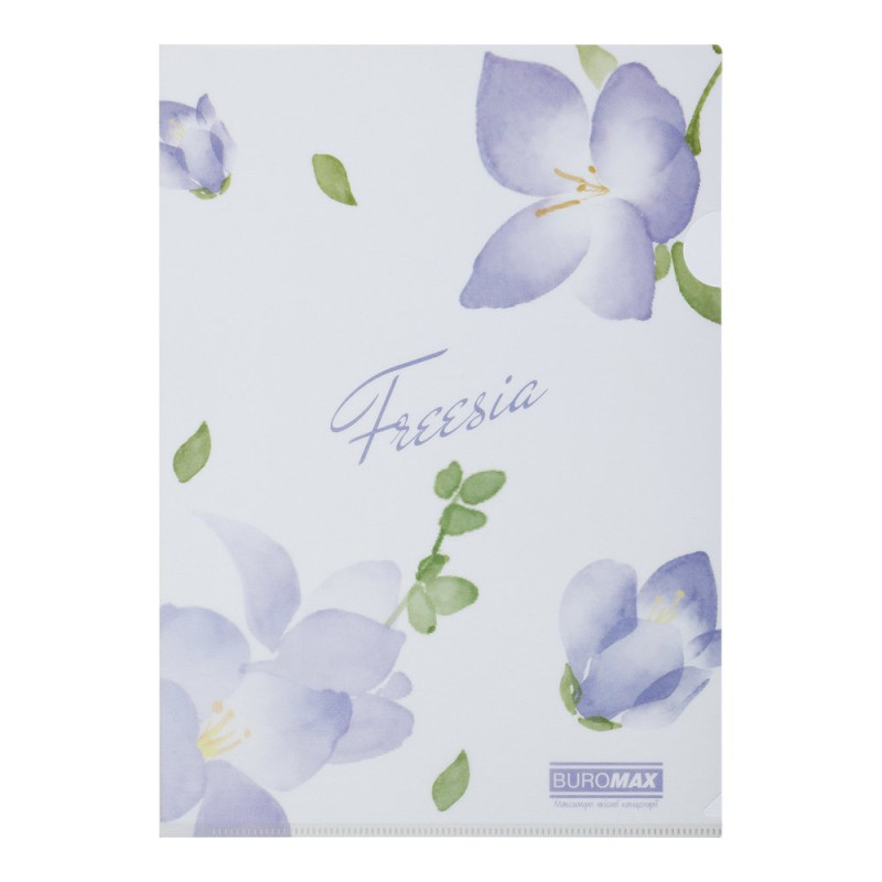 Папка-кутик А4, FREESIA ARABESKI, напівпрозора, бузкова