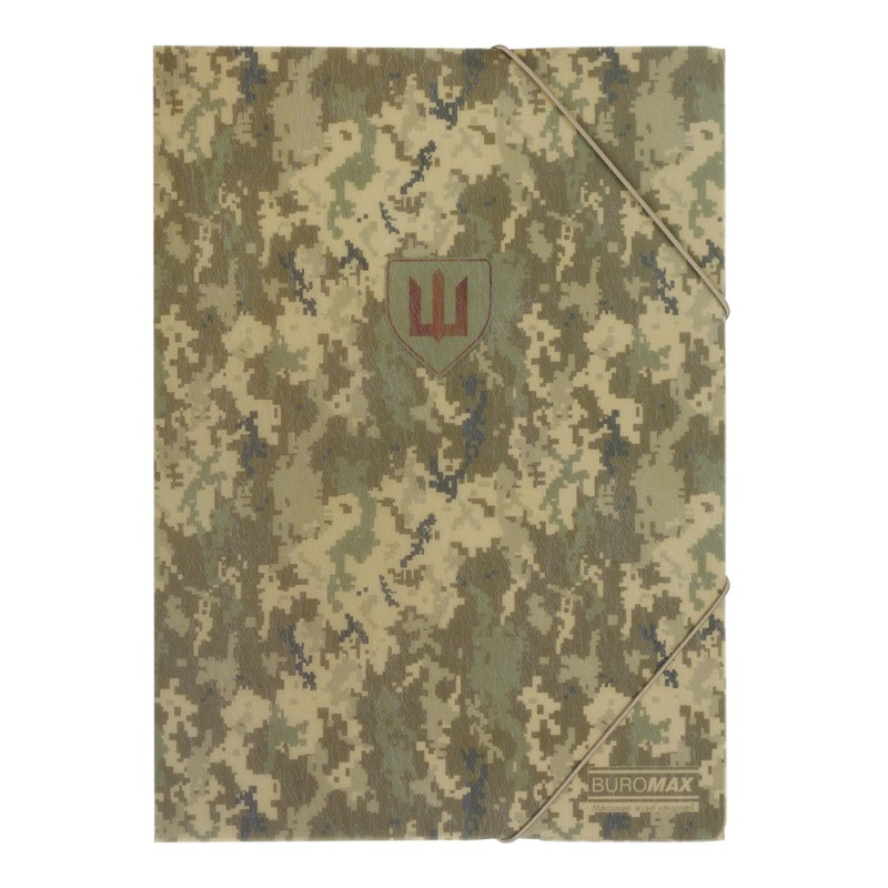 Папка на гумках MILITARY, А4, матовий непрозорий пластик, зелений