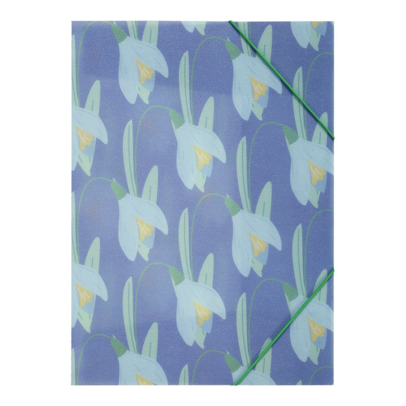 Папка А4 на гумках, SNOWDROP ARABESKI, напівпрозора, фіолетова