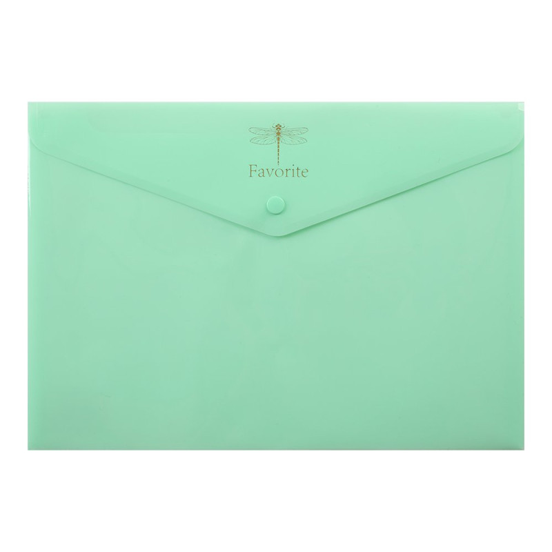 Папка-конверт А4 на кнопці FAVOURITE PASTEL, м'ятна