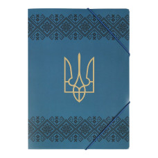 Папка А4 на гумках, UKRAINE DECOR, вишиванка синя
