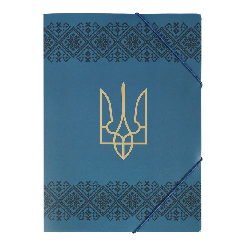 Папка А4 на гумках, UKRAINE DECOR, вишиванка синя