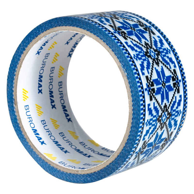 Клейка стрічка пак. 48мм x 35м, ВИШИВАНКА синя