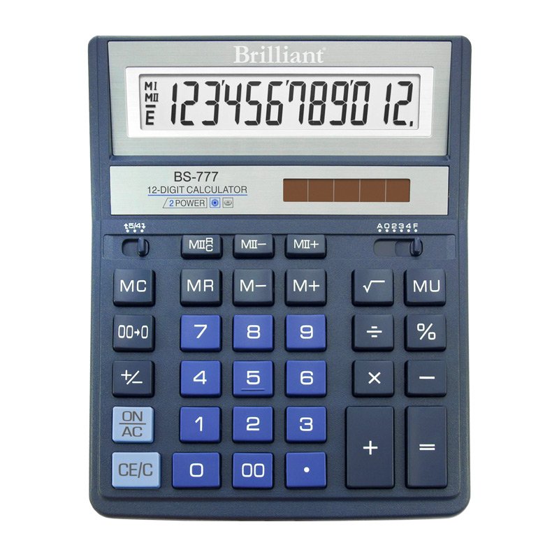 Калькулятор BS-777ВL 12р., 2-пит, синій Калькулятор BS-777ВL 12р., 2-пит, синій
