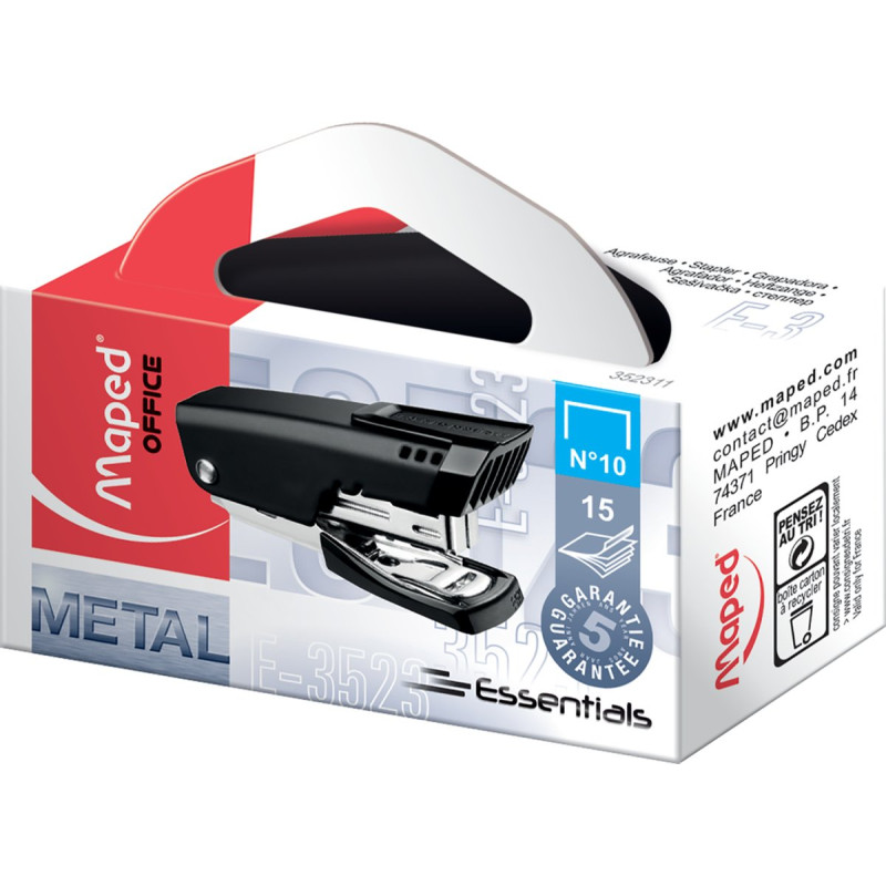Степлер MINI ESSENTIALS METAL, металевий, 15л., (скоби №10), чорний Степлер MINI ESSENTIALS METAL, металевий, 15л., (скоби №10), чорний