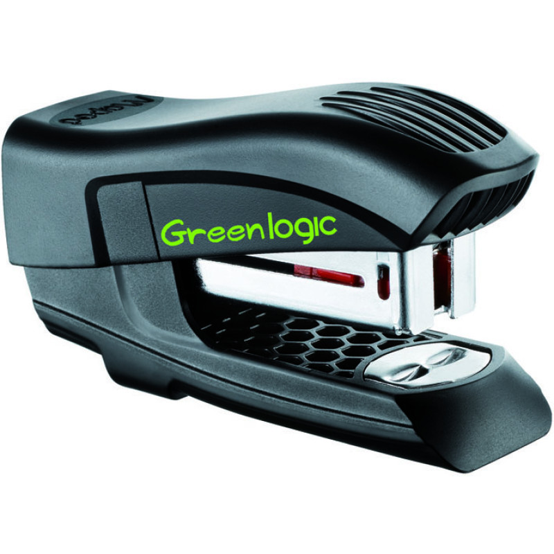 Степлер компактний GREENLOGIC MINI, пластиковий, 15л., + 400 скоб (скоби №24/6; 26/6), асорті