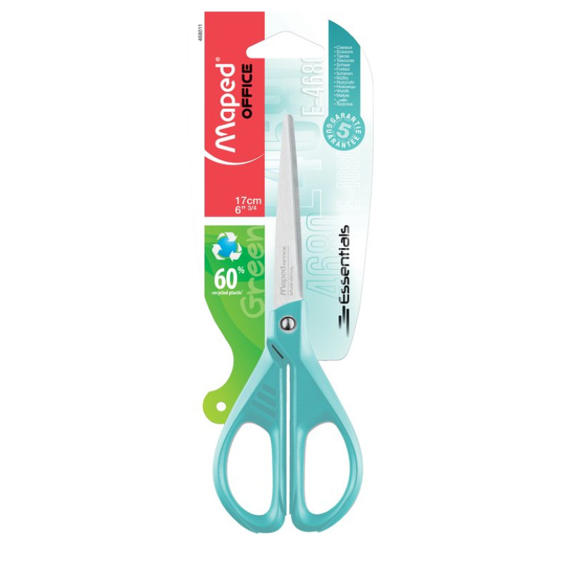 Ножиці офісні ESSENTIALS GREEN 170мм, блістер, блакитний Ножиці офісні ESSENTIALS GREEN 170мм, блістер, блакитний