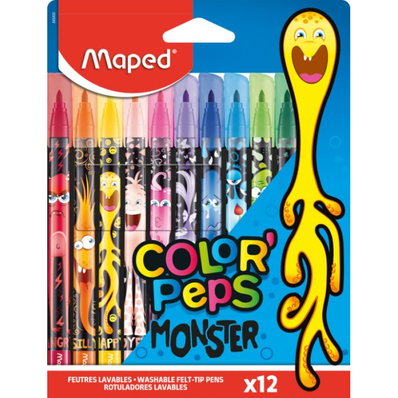Фломастери COLOR PEPS MONSTER, 12 кол.