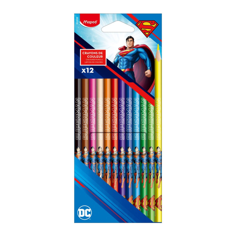 Кольорові олівці SUPERMAN 12 кол.