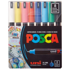 Набір маркерів uni POSCA, 0,7мм, 8 шт