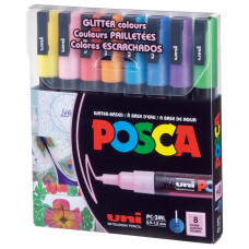 Набір маркерів uni POSCA Glitter Color, 0,9-1,3мм, 8 шт