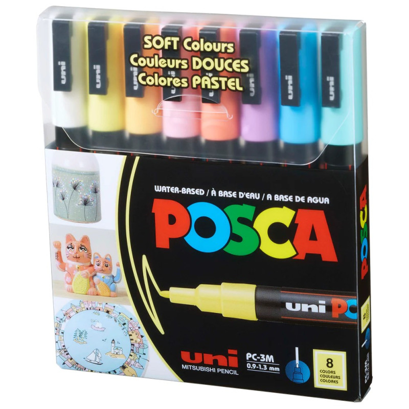 Набір маркерів uni POSCA Soft Color, 0,9-1,3мм, 8 шт