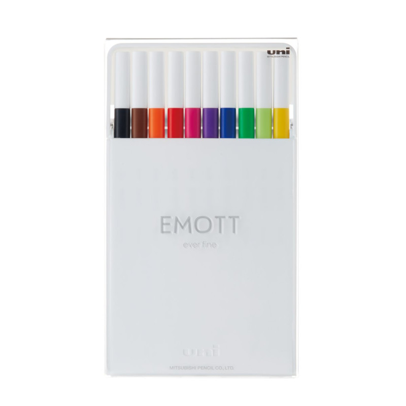 Лайнер uni EMOTT 0.4мм fine line, Standard Color, 10 кольорів