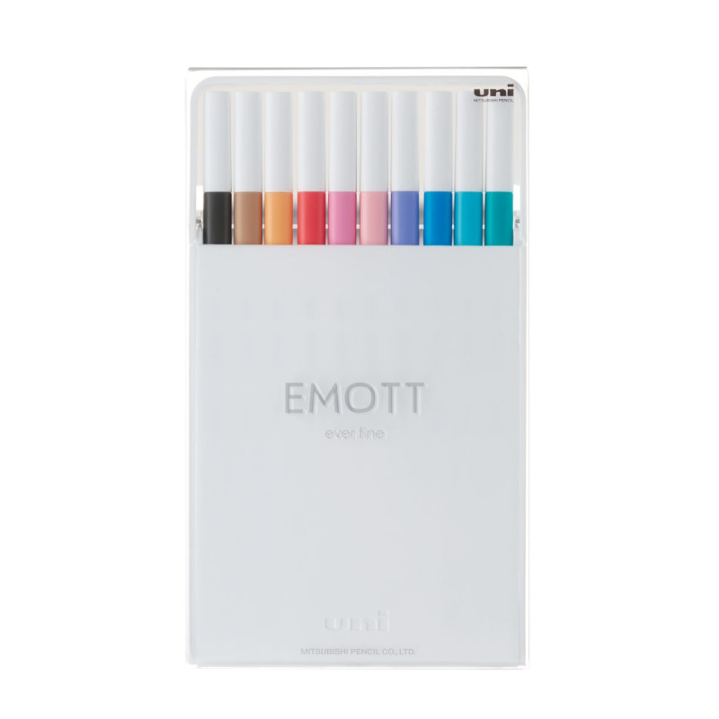 Лайнер uni EMOTT 0.4мм fine line, Soft Pastel Color, 10 кольорів