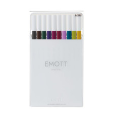 Лайнер uni EMOTT 0.4мм fine line, Calm-tone Dark Color, 10 кольорів