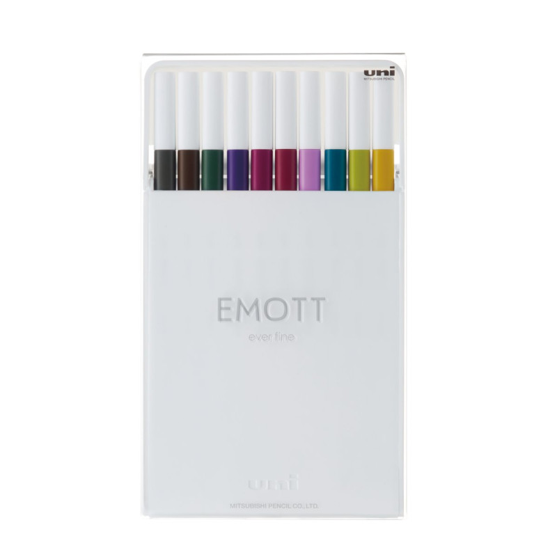 Лайнер uni EMOTT 0.4мм fine line, Calm-tone Dark Color, 10 кольорів