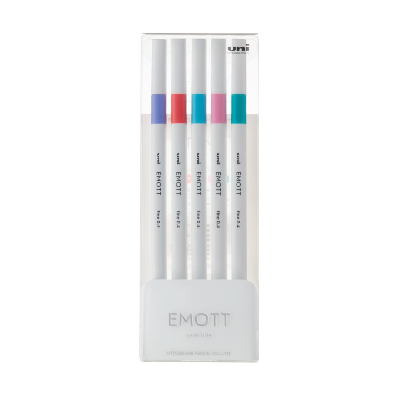 Лайнер uni EMOTT 0.4мм fine line, Candy Pop Color, 5 кольорів