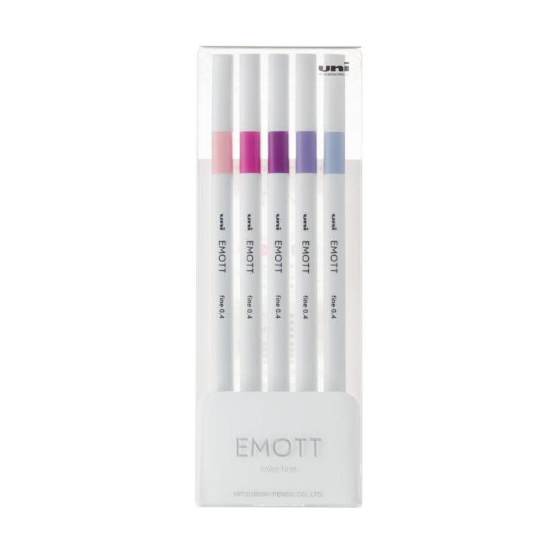 Лайнер uni EMOTT 0.4мм fine line, Floral Color, 5 кольорів