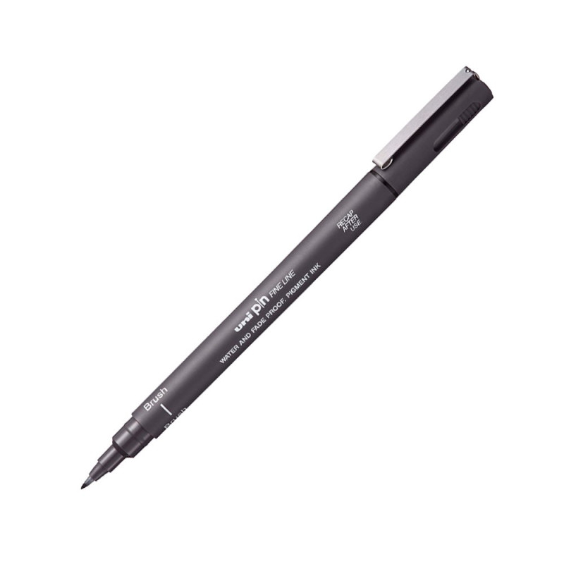 Лайнер браш Uni PIN Brush FINE LINE, темно-сірий