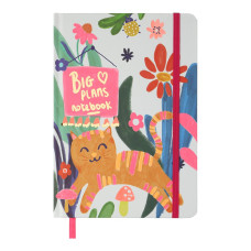 Книжка записна ANIMALS, на гумці, А5, 96 арк., кліт., офсет крем., тв.лам.обл., біла, KIDS LINE