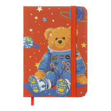 Книжка записна BEAR на гумці, А7, 80 арк., клітинка., офсет крем., тв.лам.обл., помаранчева, KIDS L
