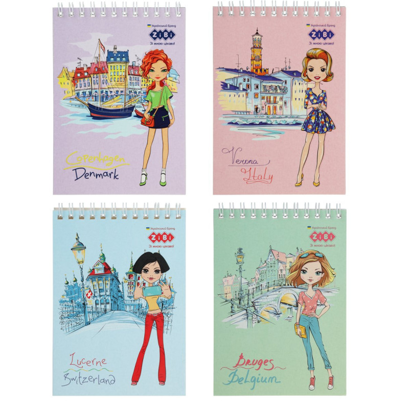Блокнот на пружині зверху TRAVEL GIRLS, А6, 40 арк., карт.обкл., KIDS Line Блокнот на пружині зверху TRAVEL GIRLS, А6, 40 арк., карт.обкл., KIDS Line