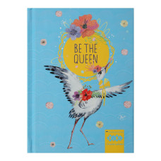 Блокнот BE THE QUEEN, А-6, 64л., кл., тв. обкл., мат. лам.+лак, гліт, бірюзовий