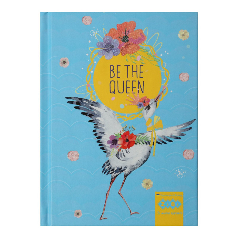 Блокнот BE THE QUEEN, А-6, 64л., кл., тв. обкл., мат. лам.+лак, гліт, бірюзовий Блокнот BE THE QUEEN, А-6, 64л., кл., тв. обкл., мат. лам.+лак, гліт, бірюзовий
