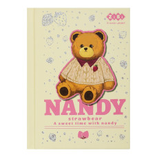 Блокнот BEAR TOY, А6, 64 арк., клітинка, тв. обл., мат. ламін.+лак, бежевий, KIDS Line