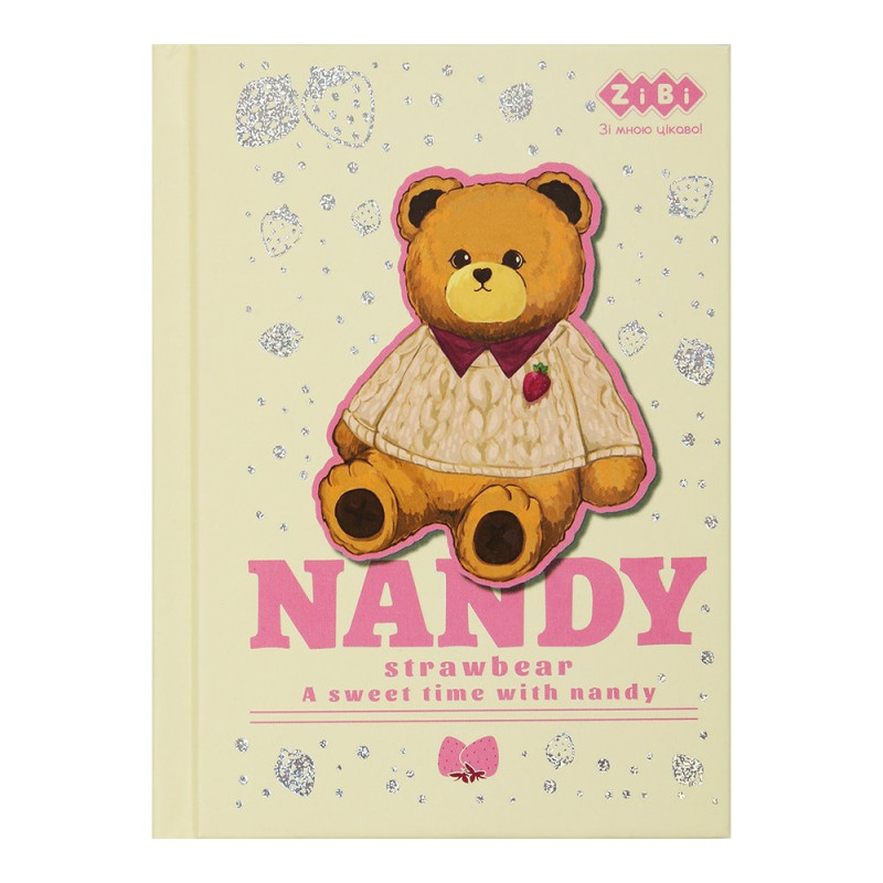 Блокнот BEAR TOY, А6, 64 арк., клітинка, тв. обл., мат. ламін.+лак, бежевий, KIDS Line